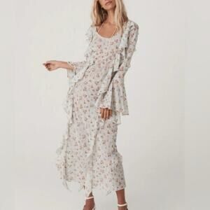 Spell Fleur Frill Ruffle Maxi Dress Size Large